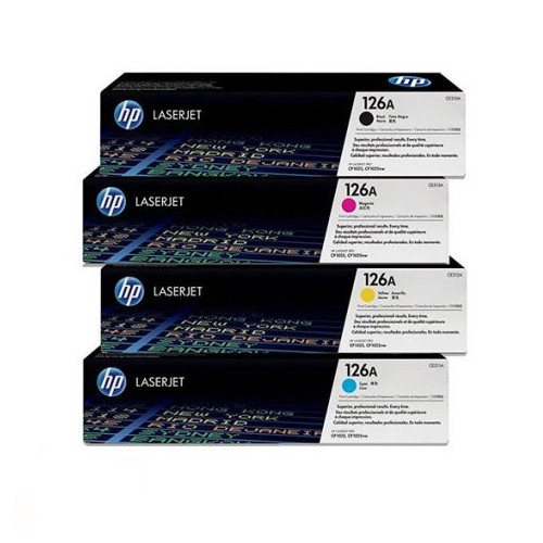 ست کارتریج تونر 126A اچپی HP چهار رنگ (CMYK) | نوین چاپگر برتر آبتین